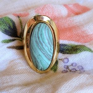 Elongated Turquoise Size 8 Ring